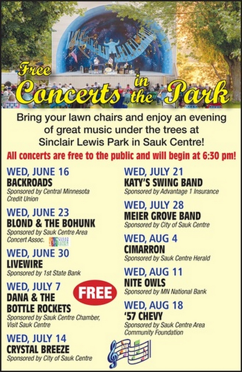 Concerts In The Park Aug 4, 2021 Sauk Centre Area Chamber of